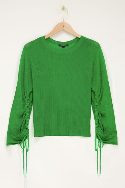 Green structured top with drawstrings