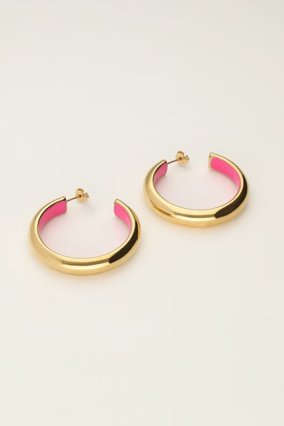 Candy hoop earrings large with pink inside | My Jewellery