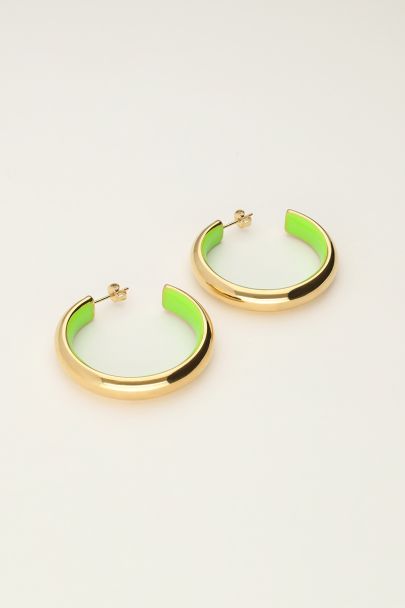 Candy hoop earrings large with green inside | My Jewellery