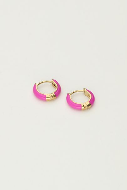 Candy small hoop earrings purple