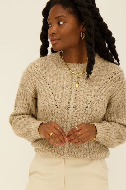 Taupe knitted jumper