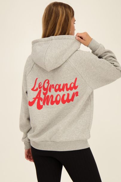 Grauer Hoodie "Le grand amour"