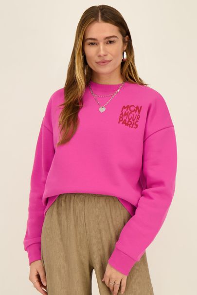 Roze sweater mon amour Paris