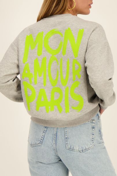 Grauer Pullover "Mon Amour Paris"