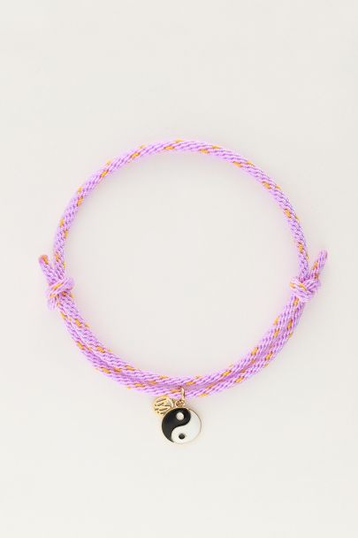 Candy lilac rope bracelet with yinyang | My Jewellery