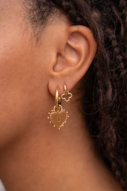 Hoop earrings with heart locket