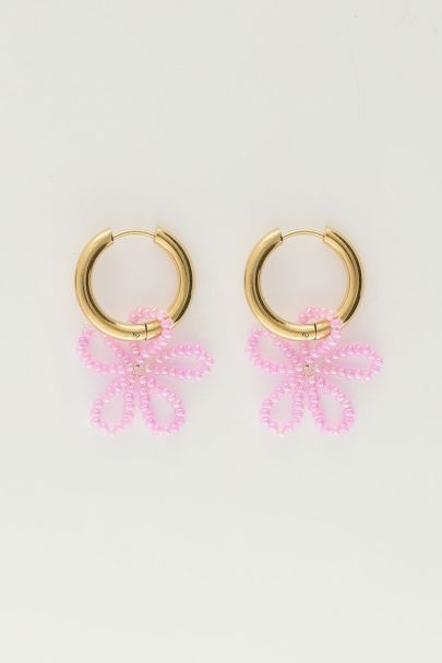 Boucles d'oreilles avec fleur violette