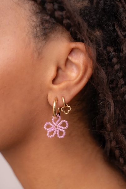 Boucles d'oreilles avec fleur violette