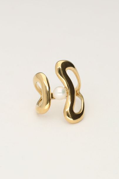 Ring organic shape with pearl | My Jewellery