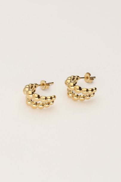 Bold double hoops with dots