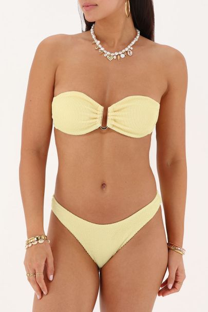 Bas de maillot de bain jaune à rayures