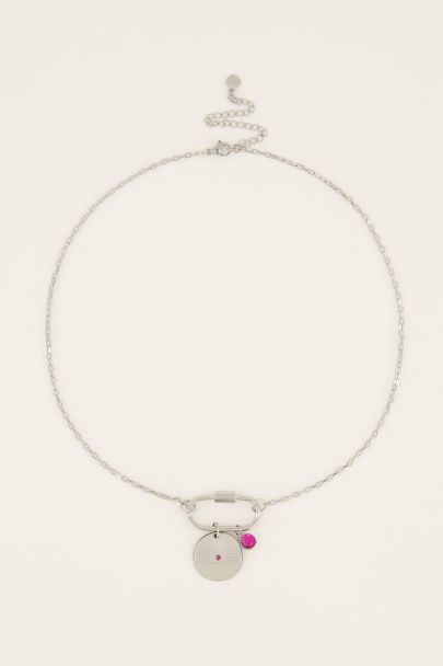 MOOD Halskette mit Charm und rosa Stein