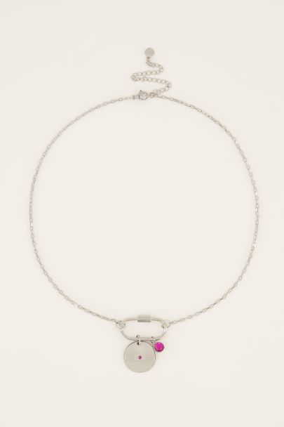 Collier MOOD avec charm et pierre rose