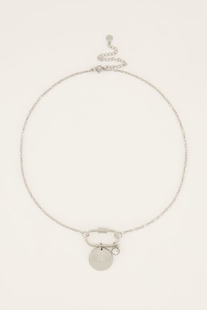 MOOD ketting met bedel & transparante steen