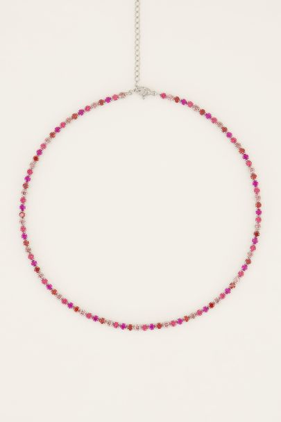 MOOD ketting met roze stenen