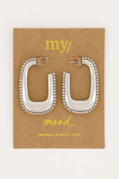 MOOD earrings with transparent stones 