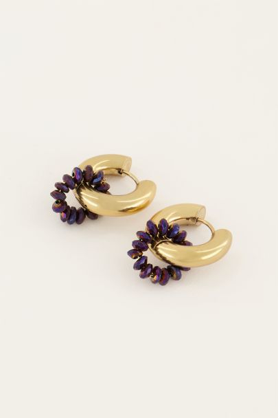 MOOD purple beaded earrings