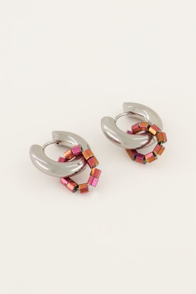 MOOD pink beaded earrings