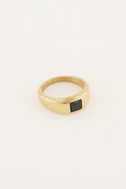 MOOD ring met vierkante zwarte steen | My Jewellery