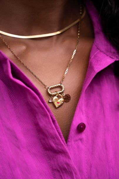 MOOD pink heart stone necklace