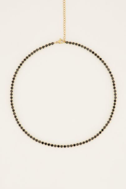 MOOD ketting met zwarte stenen