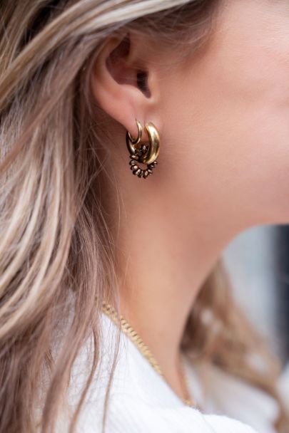 MOOD brown beaded earrings