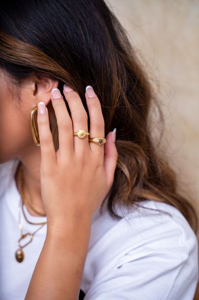 MOOD ring met roze ster