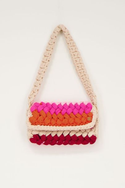 Multicolour crochet shoulder bag