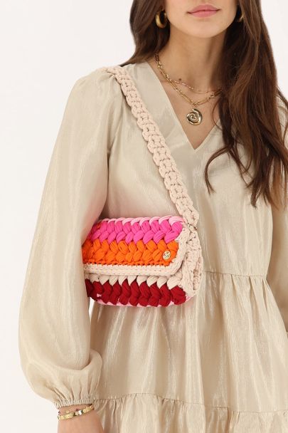 Multicolour crochet shoulder bag