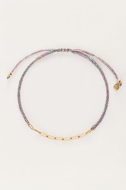 Multicolor rope bracelet with links