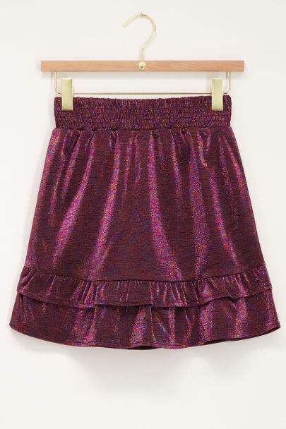 Multicoloured glitter skirt with ruffles