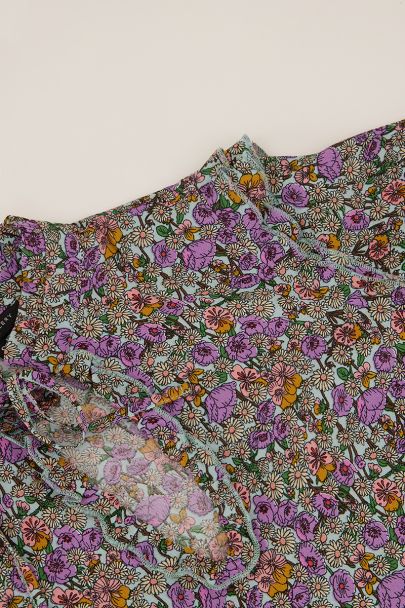 Multikleur jurk met bloemenprint