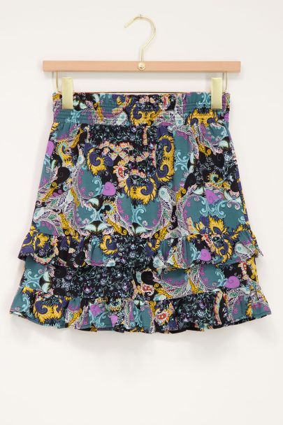 Multikleur rok met paisley print