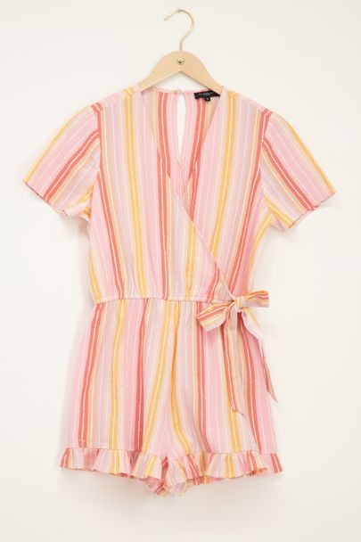 Multicoloured orange detailed playsuit 