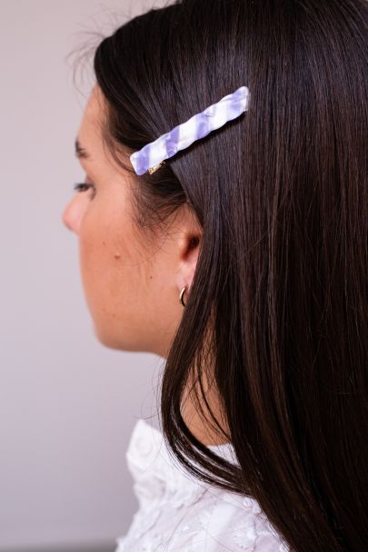 Striped multicoloured hair clips two pieces