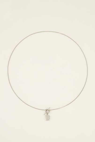 Necklace with clasp & rhinestone heart charm | My Jewellery