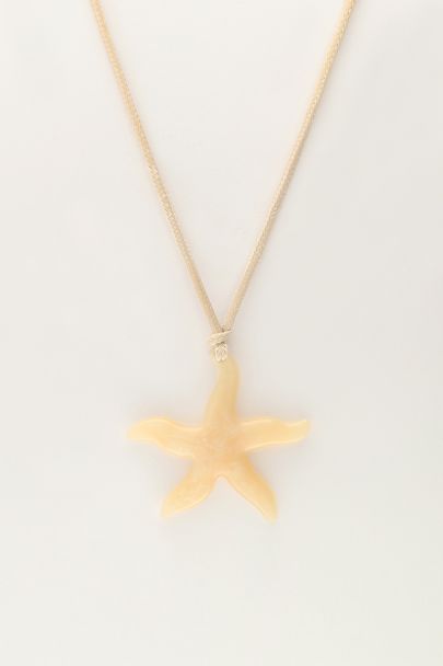 Ocean beige koord ketting met zeester