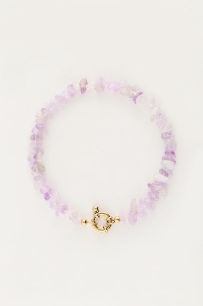 Ocean armband met lila steentjes