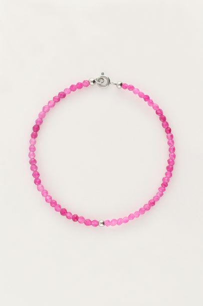 Ocean bracelet with small pink beads