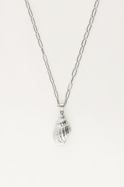 Ocean schakelketting met wokkelschelp en parel