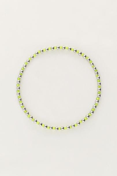 Bracelet Océan élastique avec perles citron vert
