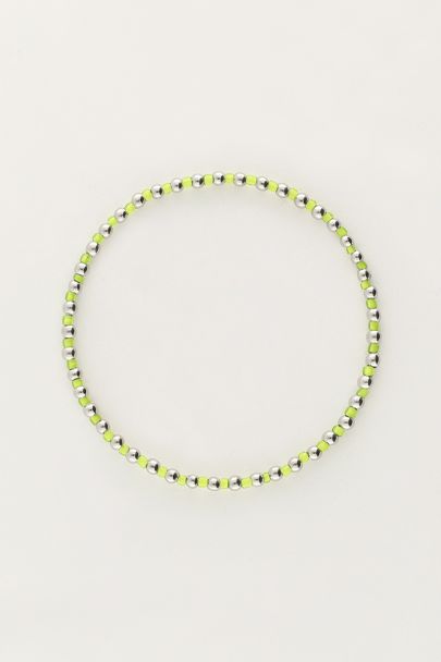 Ocean elastic bracelet with lime beads