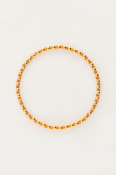 Ocean elastic bracelet with orange beads