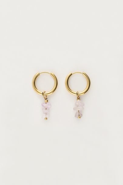 Ocean hoop earrings with lilac stones | My Jewellery