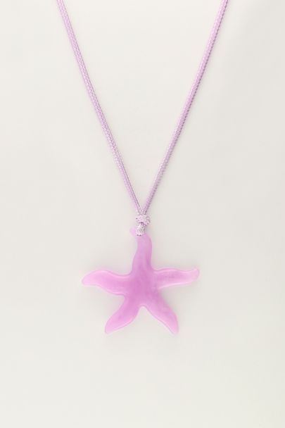 Ocean lila koord ketting met zeester