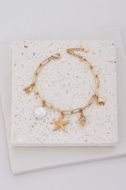 Ocean chain bracelet with seashell charms
