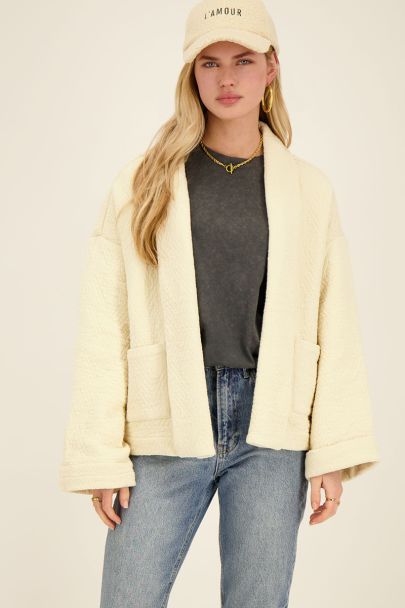 Off white kimono met patroon