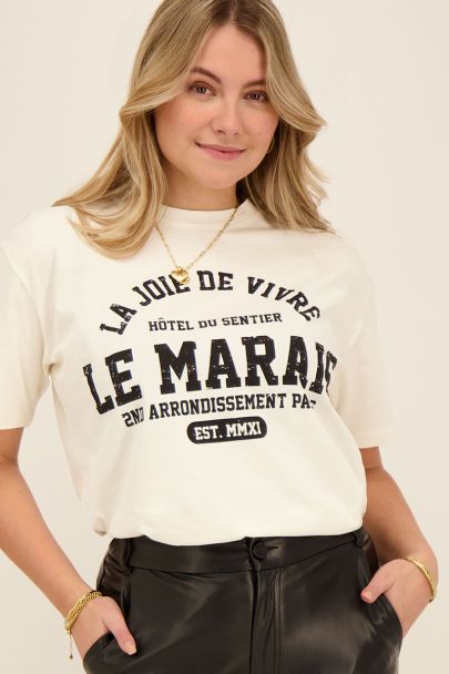 Weißes T-shirt Le marais
