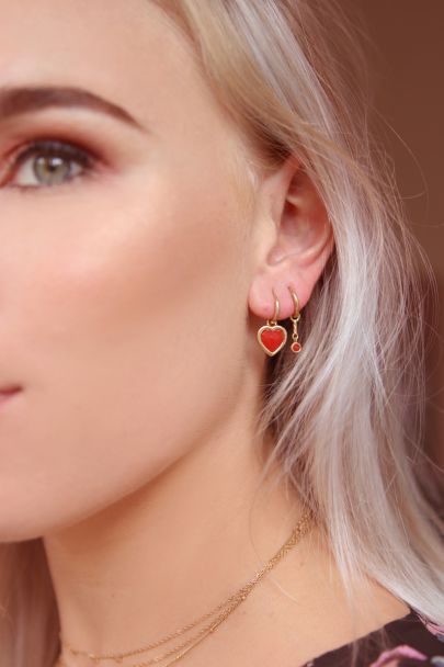 One piece oorring Red Jade bedel