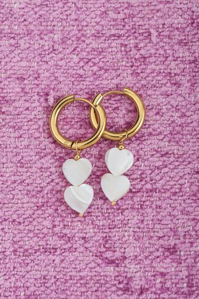  Earrings hearts pearls